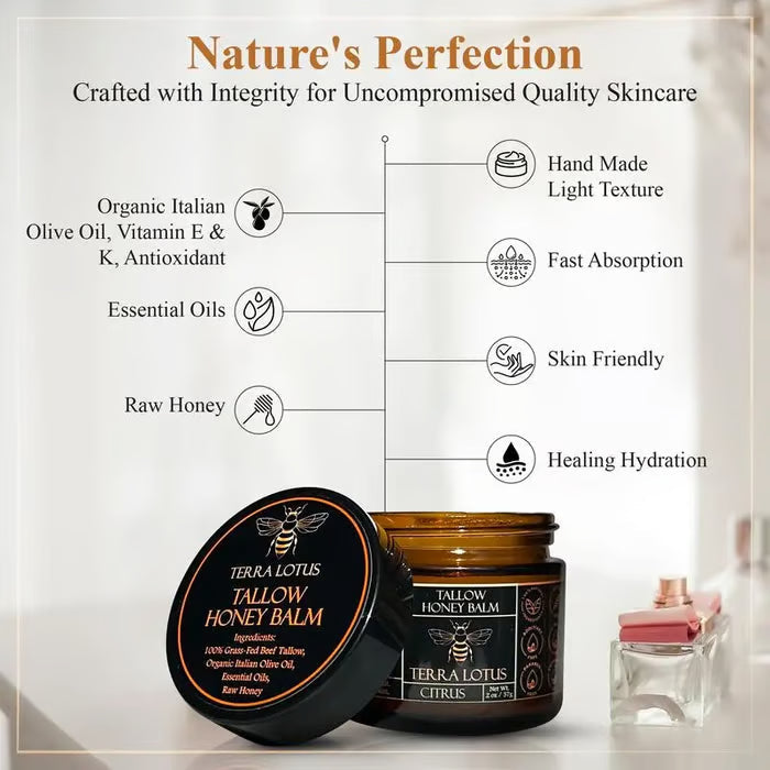 💖Summer Sale 49% OFF🔥Organic Grass-Fed Beef Tallow Balm with Raw Honey