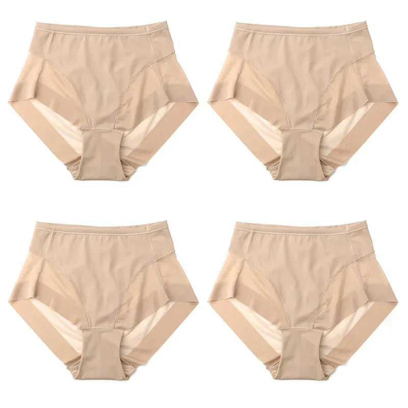 High Waist Ice Silk Seamless Shaping Briefs