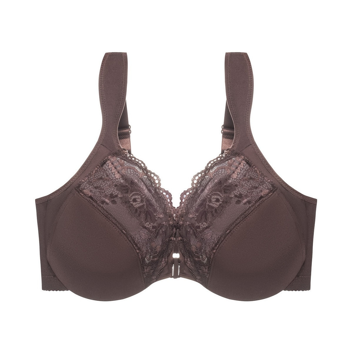 Plus size front button bra
