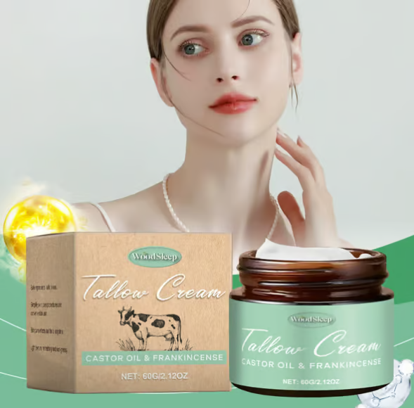 🌿 Organic Whipped Tallow Balm with Castor Oil & Frankincense for Natural Skincare & Moisturizing ✨