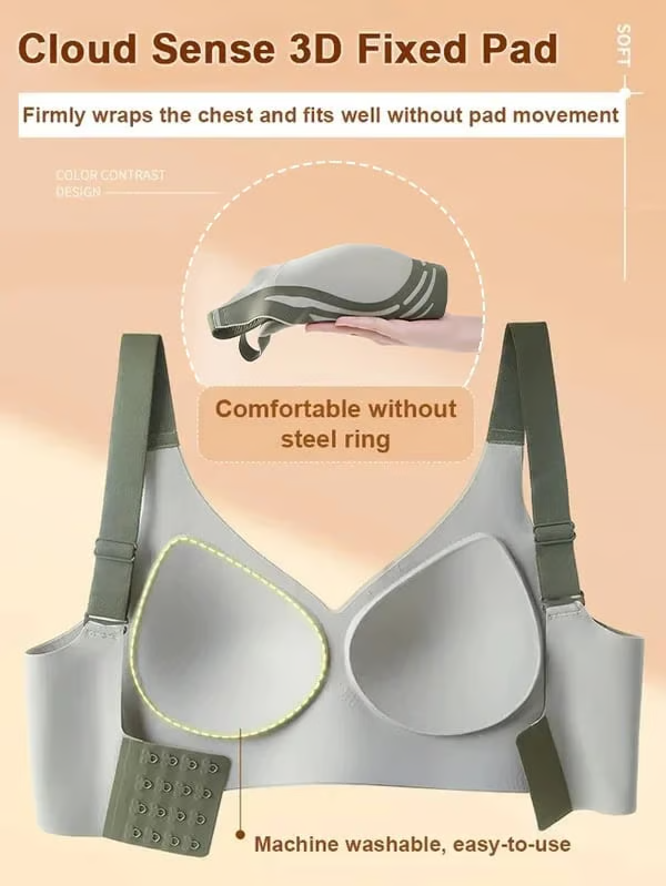 🎁Super gather bra | Wireless Push-up Bra👍No more sagging breasts
